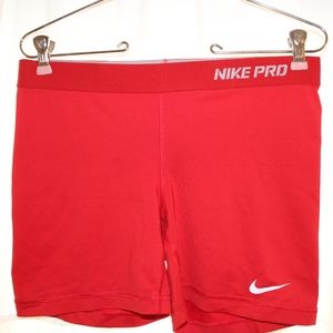 Red Nike Dri-Fit Compression Shorts (Spandex)- L